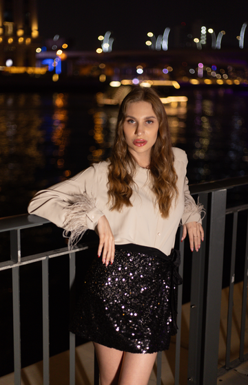 Paloma Sequins Wrap Skirt