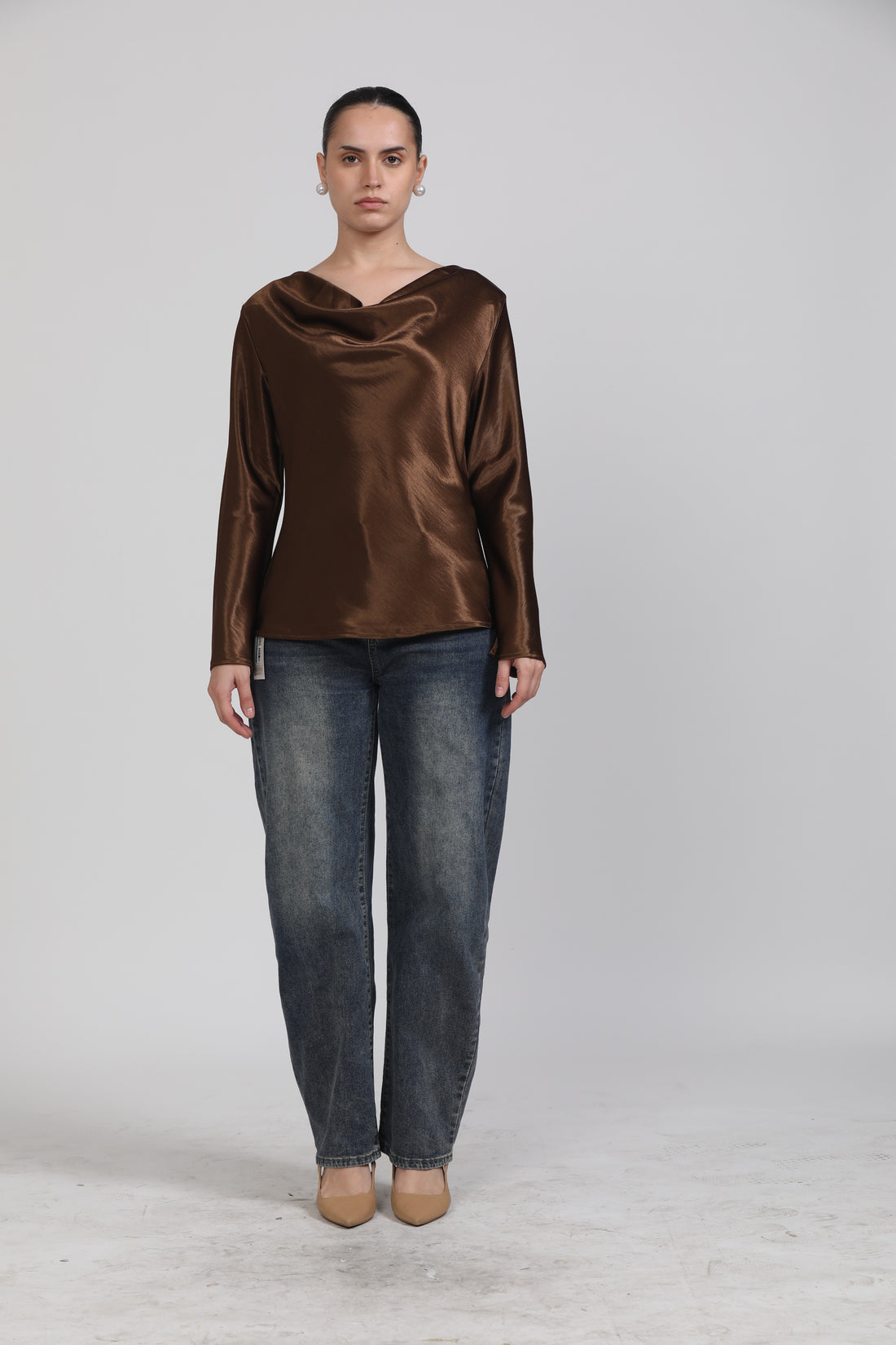 Espresso Satin Top