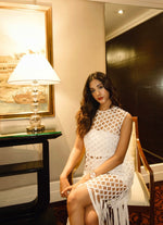 Martini White Sundowner Fringed Dress