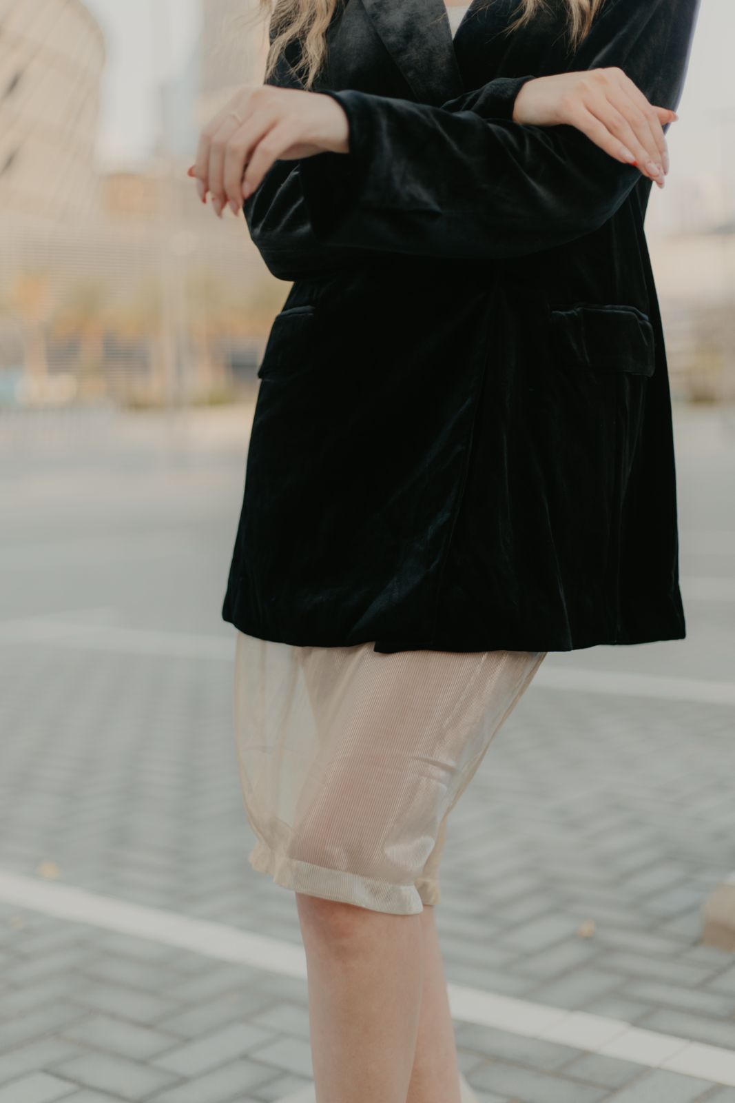 Metallic sheer skirt